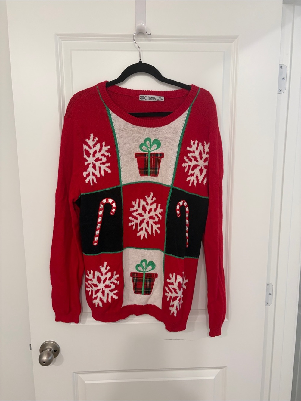 Holiday Patchwork Crewneck Sweater - Red